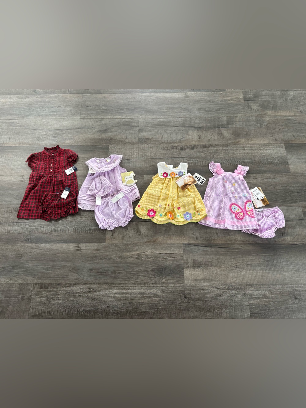 Vintage Kids girls Matching Sets - Yellow, Lavender, Red